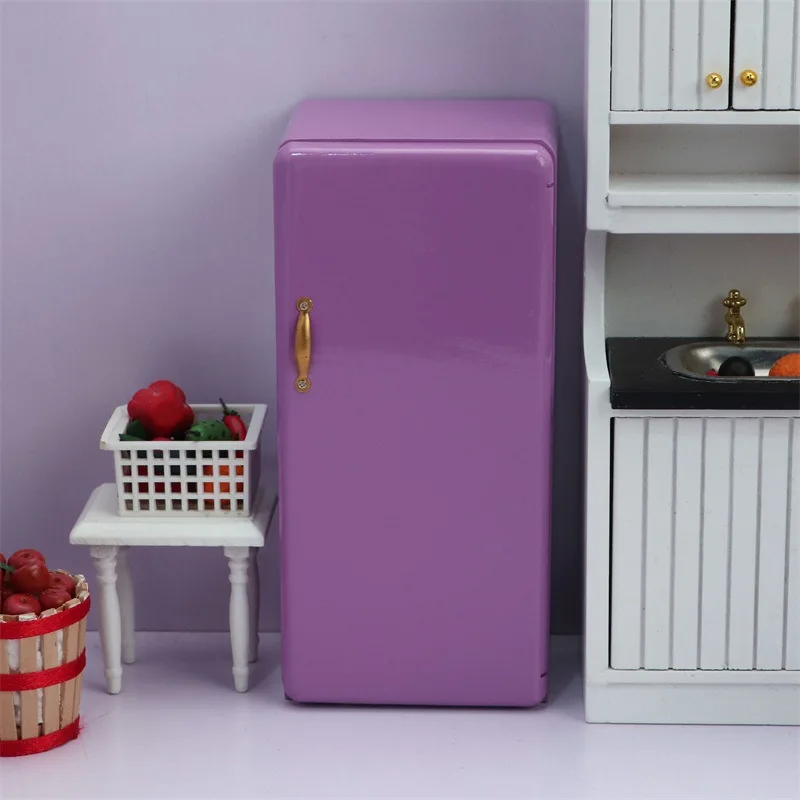 1:12 Miniatűr tárgyak Dupla ajtó Dupla hűtőszekrény Babaház konyha Étkező Dekor Babaház kiegészítők Bútor játékok