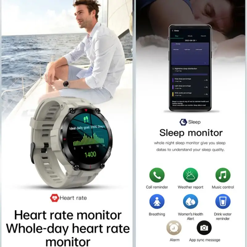 1/3DB 2023 GPS Smart Watch Sport fitnesz karkötő hívásemlékeztető pulzusszám IP68 vízálló okosóra férfiaknak Android IOS
