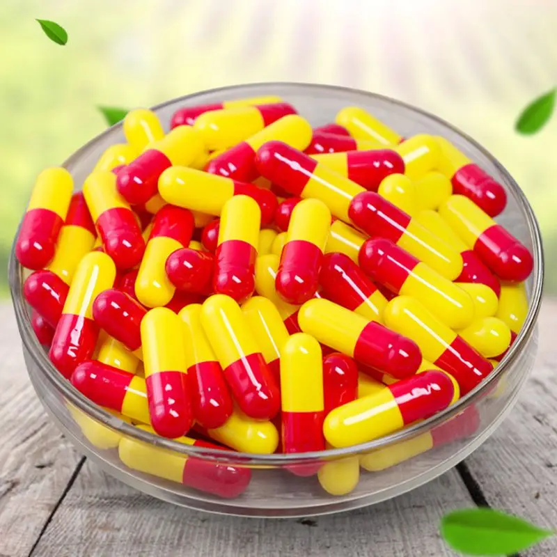 100DBS Méret 0# Üres kapszulák Üreges kemény zselatin kapszulák Tölthető tabletta vitaminok kapszulák Üres gél sapkák Red Drop szállítás