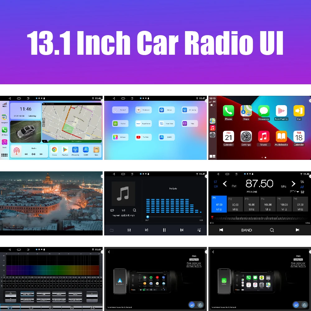 13,1 hüvelykes autórádió Hyundai Azera 2011 2012 2013 autó DVD GPS navigáció sztereó Carplay 2 Din központi multimédia Android Auto