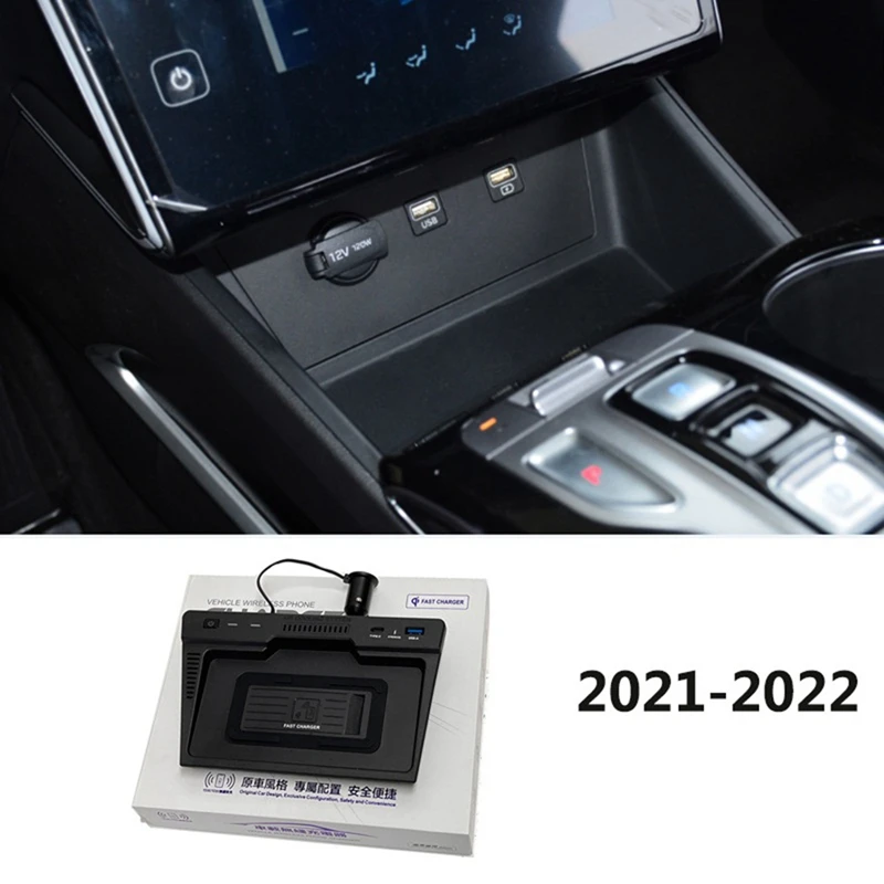 15 W-os autós vezeték nélküli töltőtöltő a Hyundai Tucson gyors QI telefon töltőpad-lemezhez Tartozékok 2021 2022
