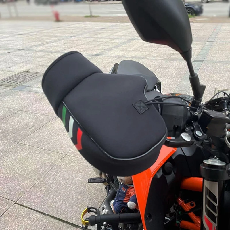 2 részes univerzális motorkerékpár kormány ujjatlan fekete neoprén védő vízálló robogó termikus kesztyű
