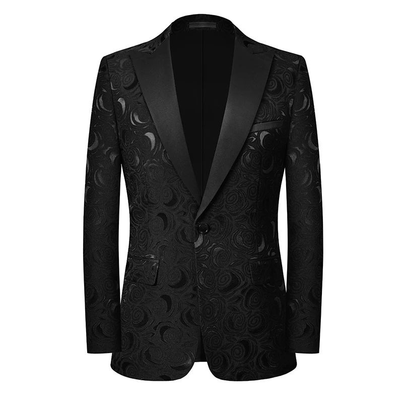 2023 Kiváló minőségű esküvői öltöny kabát férfiaknak Lapel hajtókás toldott Jacquard Business Social Blazer Masculino bankett party dzseki