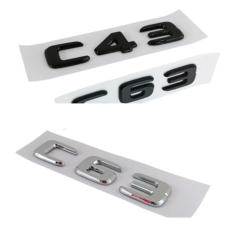 3D ABS króm autó stílus hátsó csomagtartó embléma jelvény matrica C43 C63 C65 G65 matrica Mercedes Benz W203 W204 W205 tartozékokhoz