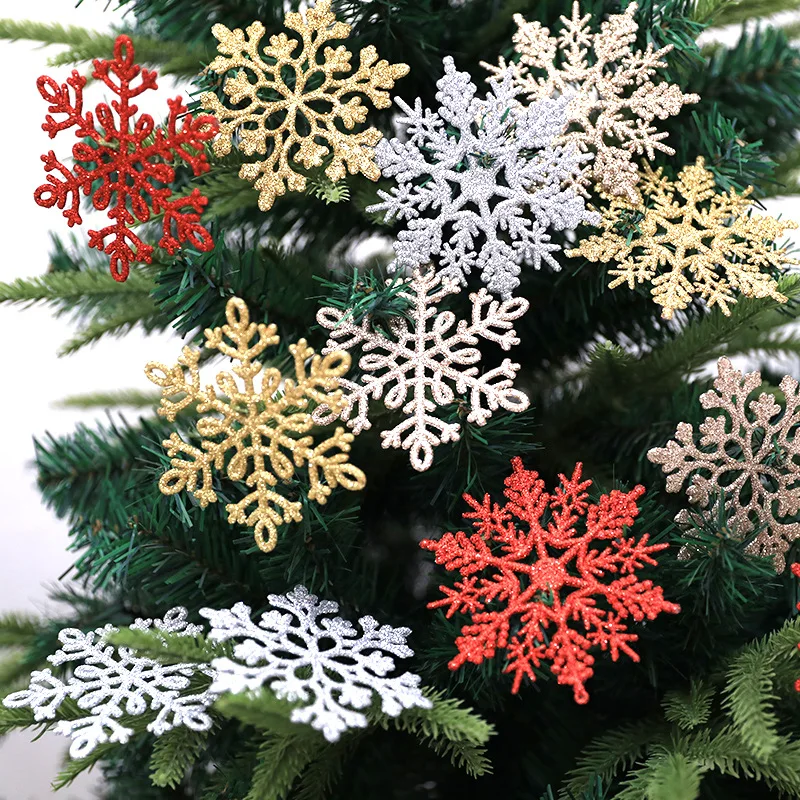 3DBS 10cm csillogó karácsonyi hópehely dekoráció fehér hópehely medál otthoni karácsonyfa lógó dísz téli parti kellék