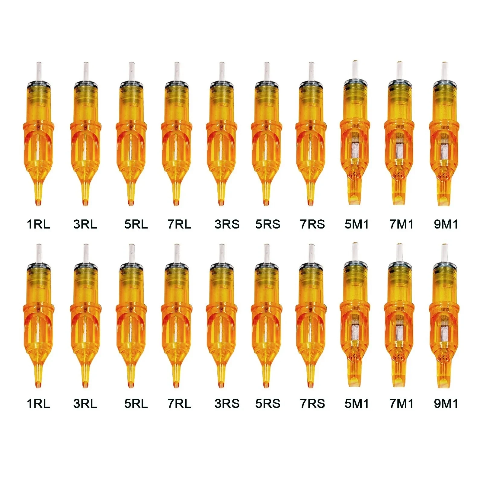 5/10PCS Sárga szitakötő tetováló patron tű 1 3 5 7 9 11 13 14 15 RL RM RS M1 tetováló géphez Toll PMU szerszám tartozékok