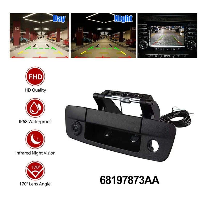 68197873AA csomagtérajtó fogantyú Liftgate fogantyú visszapillantó kamera Dodge RAM 1500 2013-2020