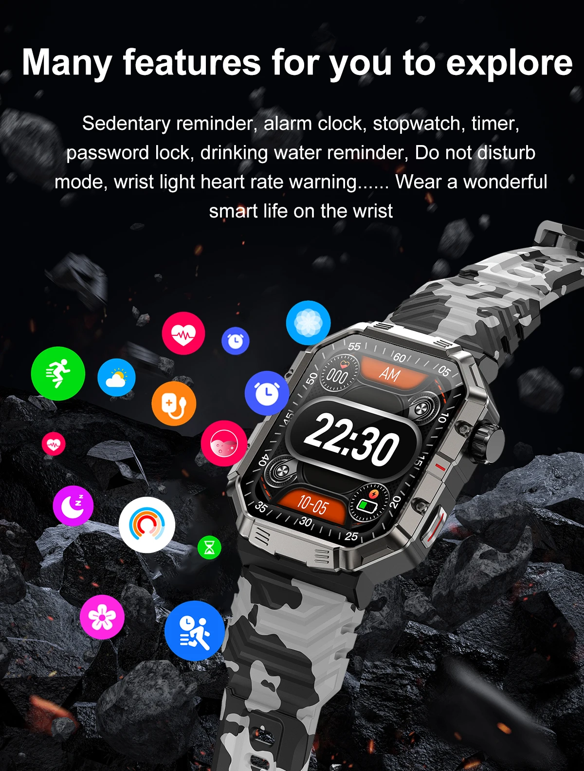 ASUS ROG Phone 8 Pro ROG Phone 8 Smart Watch Men kültéri sportokhoz Nagy képernyő IP68 vízálló pulzusmérő okosóra