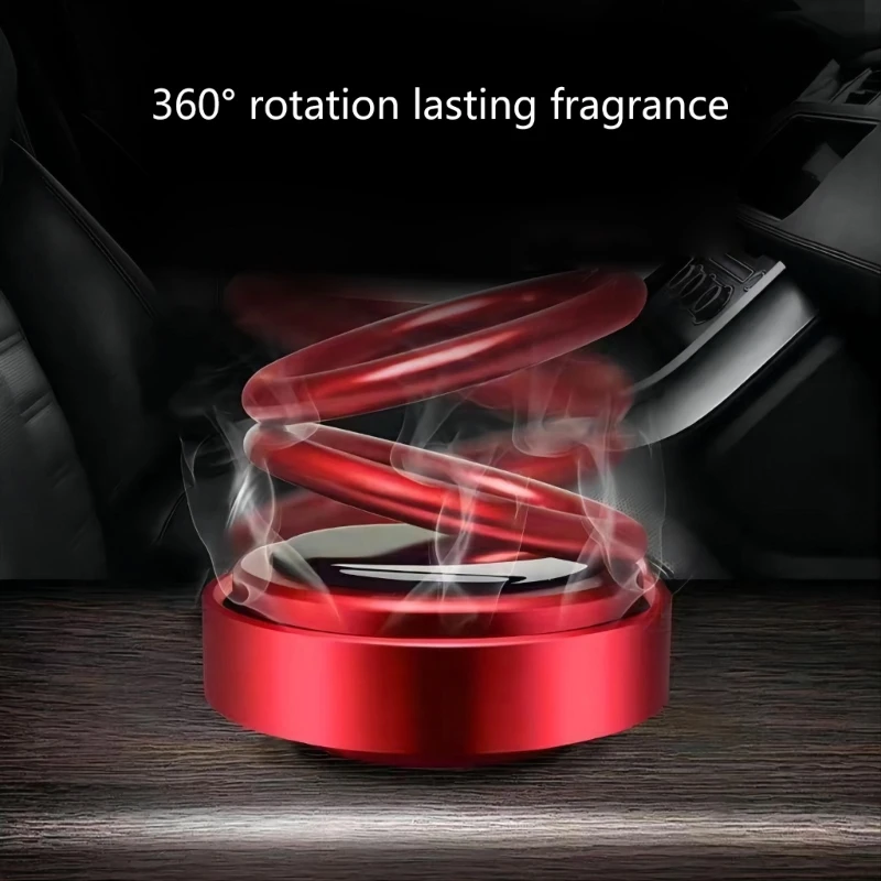 Autó belső légfrissítők Napelemes kettős gyűrűk Forgó felfüggesztésű parfümök Illatanyagok Diffúzor műszerfal dekoráció Dekoráció Dísz