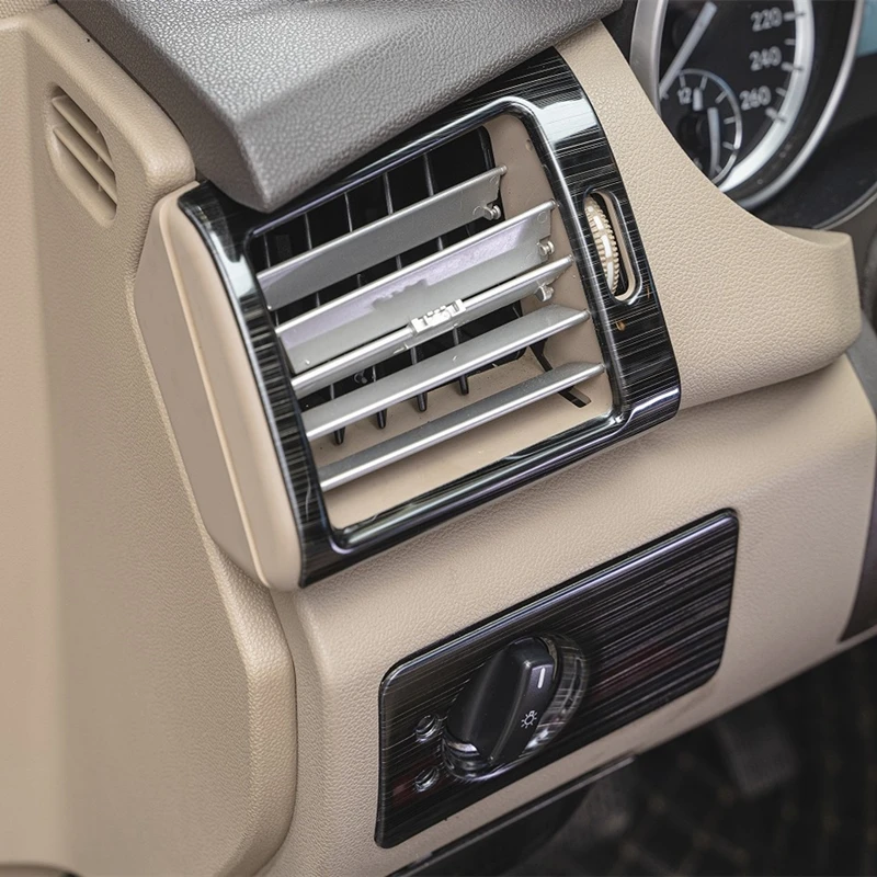 Autó műszerfal mindkét oldalon Légkondicionáló kimenet keret díszítő dekoráció Mercedes Benz R osztály W251 2010-18 AC szellőző tartozékok