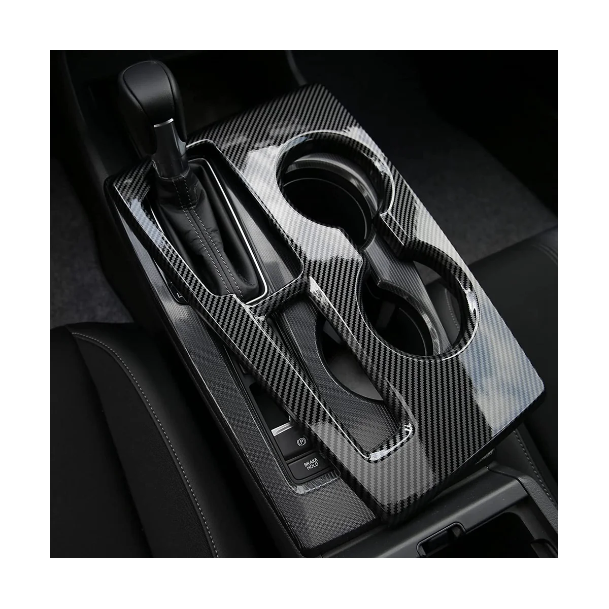 Autó sebességváltó panel váltógomb burkolat a Honda Civic 11Th 2022 2023 tartozékaihoz - ABS szénszálas
