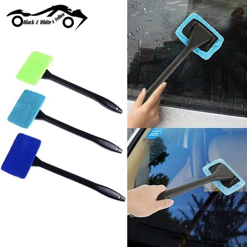 Autós ablaktisztító kefe készlet Szélvédőtisztító mosóeszköz belső Autós üvegtörlő hosszú fogantyúval Autós kiegészítők