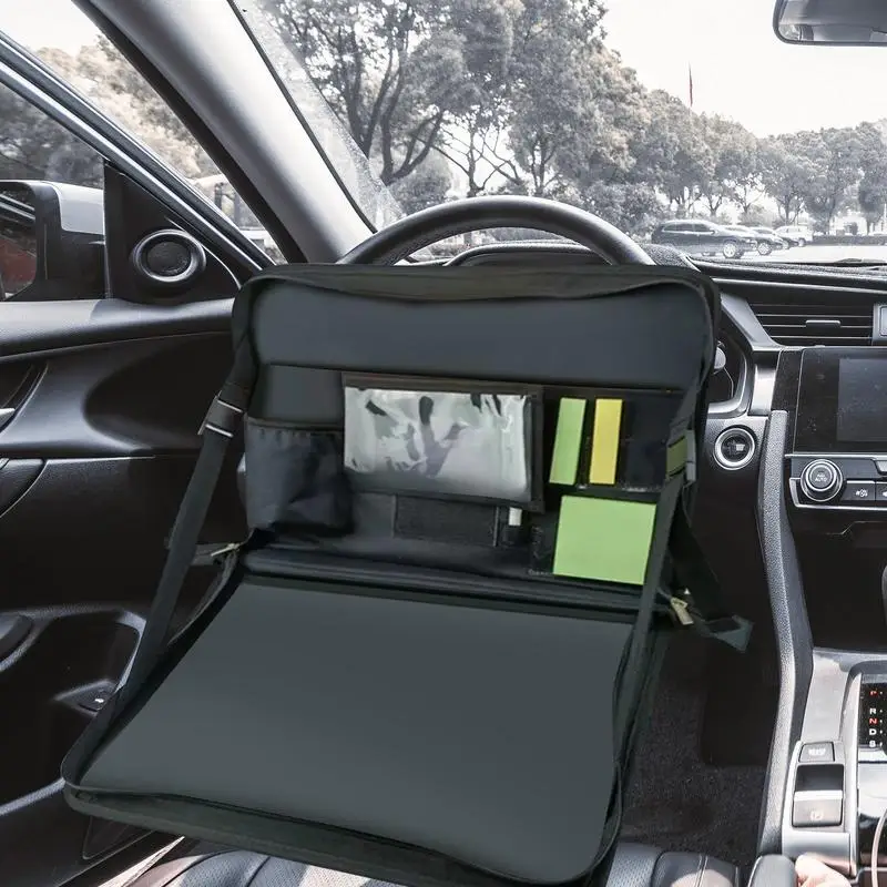 Autós tálca Autó hátsó ülések laptop íróasztal hordozható autó kormánykerék tálcák laptop és élelmiszer multifunkciós autó íróasztal étkezéshez