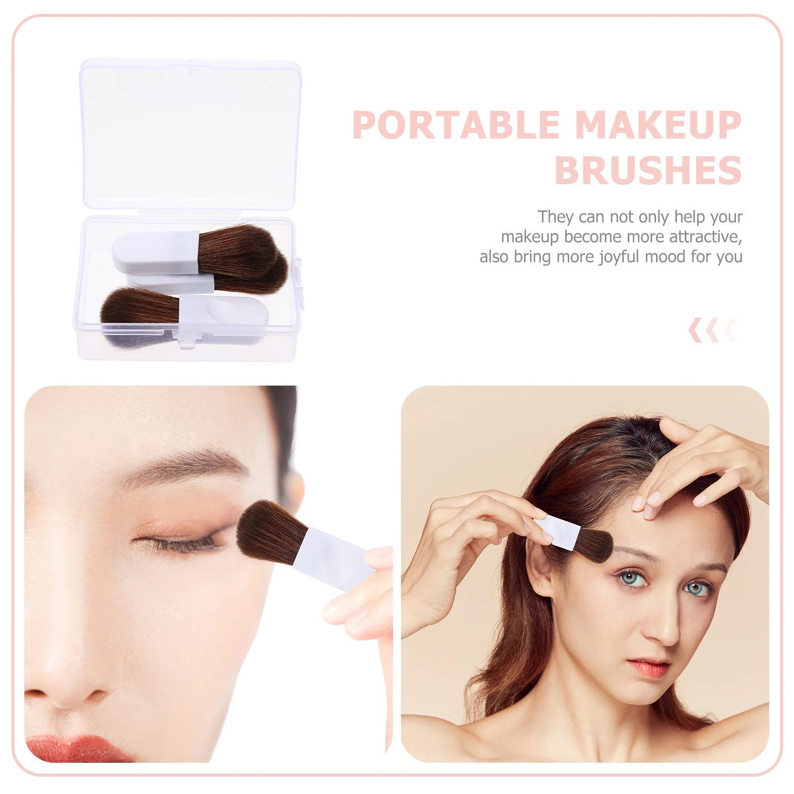 Blush Brush Makeup Lady hordozható Blusher Tools kiegészítők Pvc arcutazás