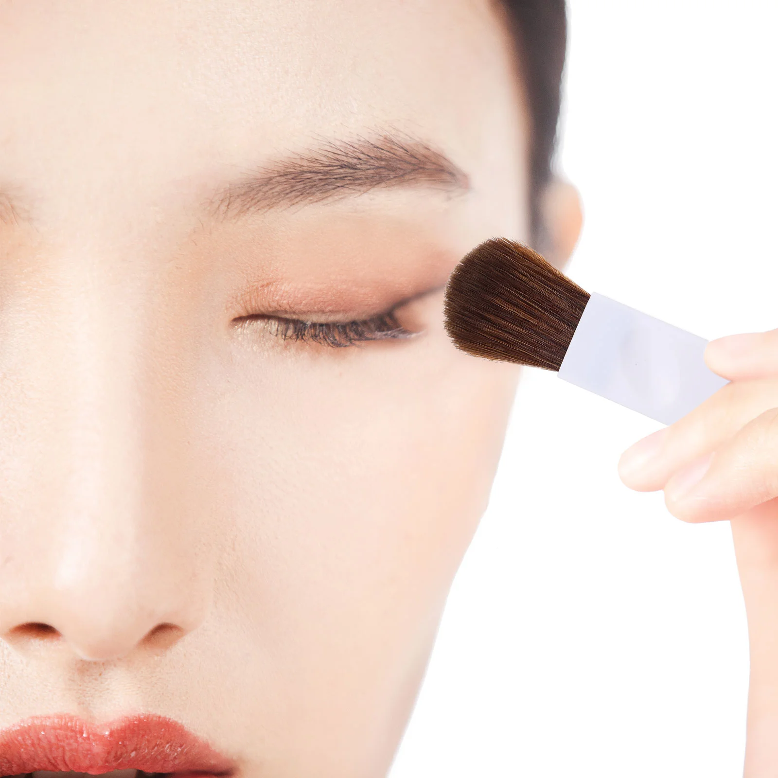 Blush Brush Makeup Lady hordozható Blusher Tools kiegészítők Pvc arcutazás
