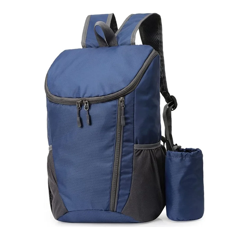 Camping kültéri hordozható táska túracsomag, vízálló könnyű csomagolható hátizsák utazáshoz - kék