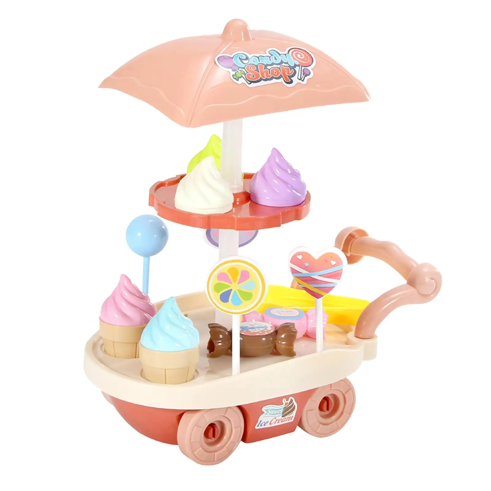 Candy fagylaltos kocsi játék Kiváló kivitelezés DIY Színlelj játékot szabadtéri játékhoz Fiúk Lányok Party Játék Születésnapi ajándék Gyerekek