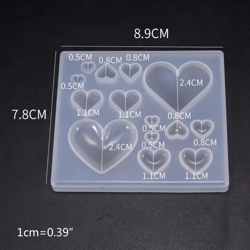 Candy szív alakú kristályformák gyantához DIY medál készítés szilikon forma Egyedi epoxigyanta ékszer öntőforma