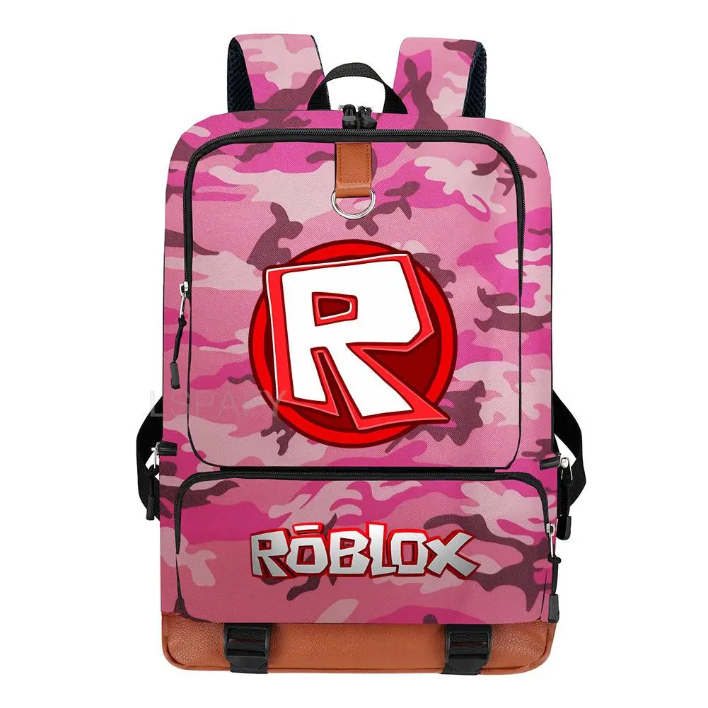 Cosplay ROBLOX hátizsák Álcázó hátizsák divat iskolatáska fiúknak Lányoknak 3D digitális nyomtató táska Campus diáktáska könyvtáska