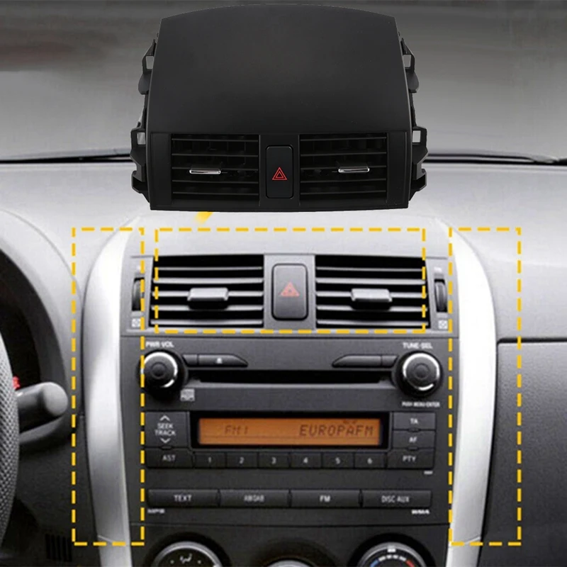Dash légkondicionáló kimeneti panel 55670-02161 vészkapcsolóval Toyota Corolla 2007-2013 középső szellőzőfedélhez
