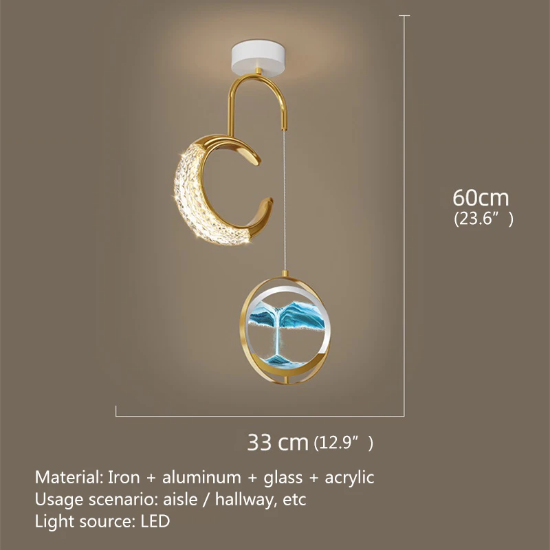 DEBBY Kortárs arany függőlámpák LED kreatív homokóra függő lámpa otthoni folyosó dekorációs lámpatestekhez