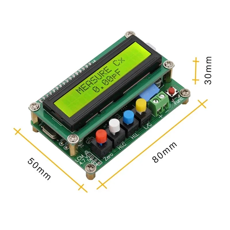 Digitális kondenzátor mérő induktivitás kapacitás L / C mérő LCD kapacitásmérő tesztelő Mini USB interfész USB kábellel