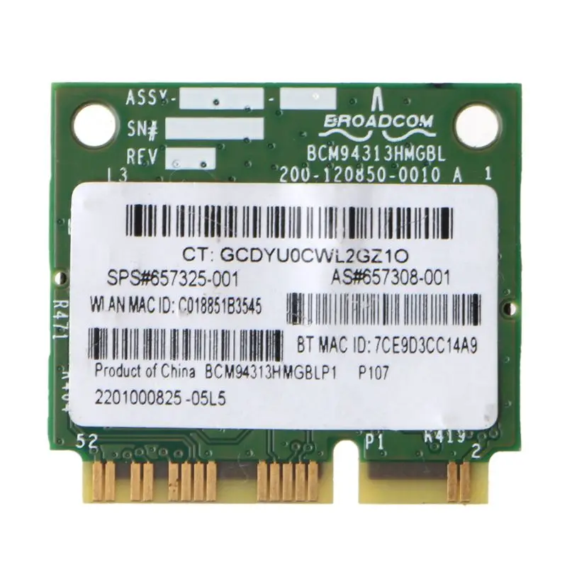 F3KE Broadcom BCM94313HMGB Wifi Bluetooth4.0 Half Mini PCI-E vezeték nélküli kártya HP készülékhez