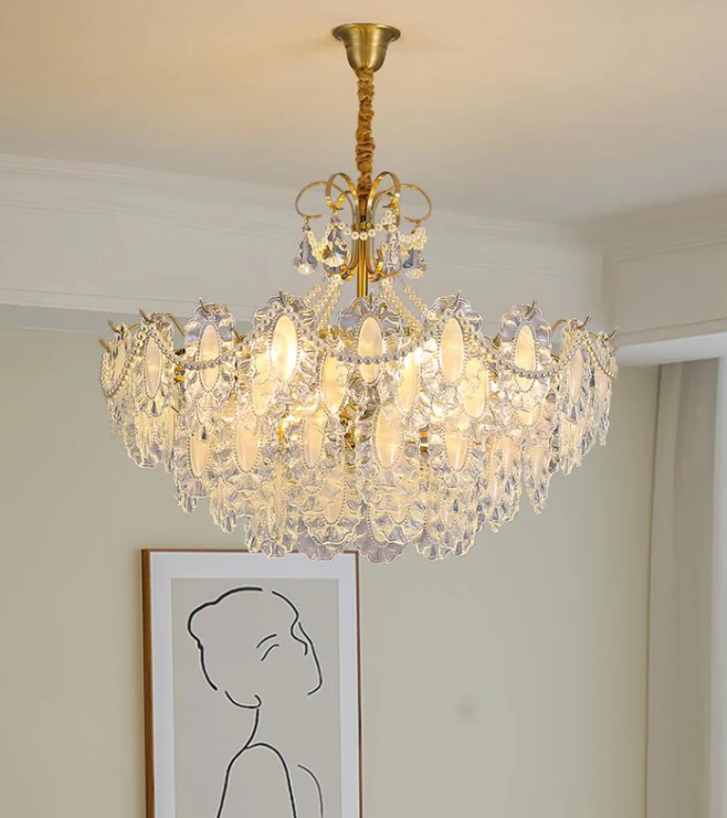 francia luxus kristálycsillár gyöngy modern nappali egyszerű világítás étkező hálószoba dekoratív lámpák