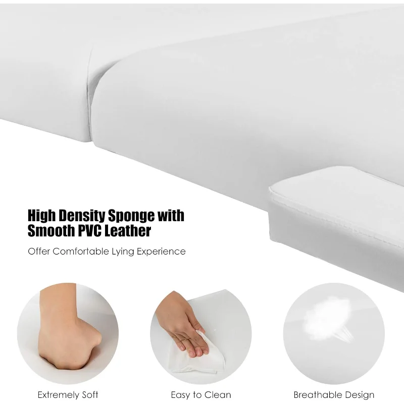 Giantex hordozható masszázságy Pill ágy, masszázságy Spa ágy magassága állítható arcbölcsővel és hordtáskával, professzionális arcápolás