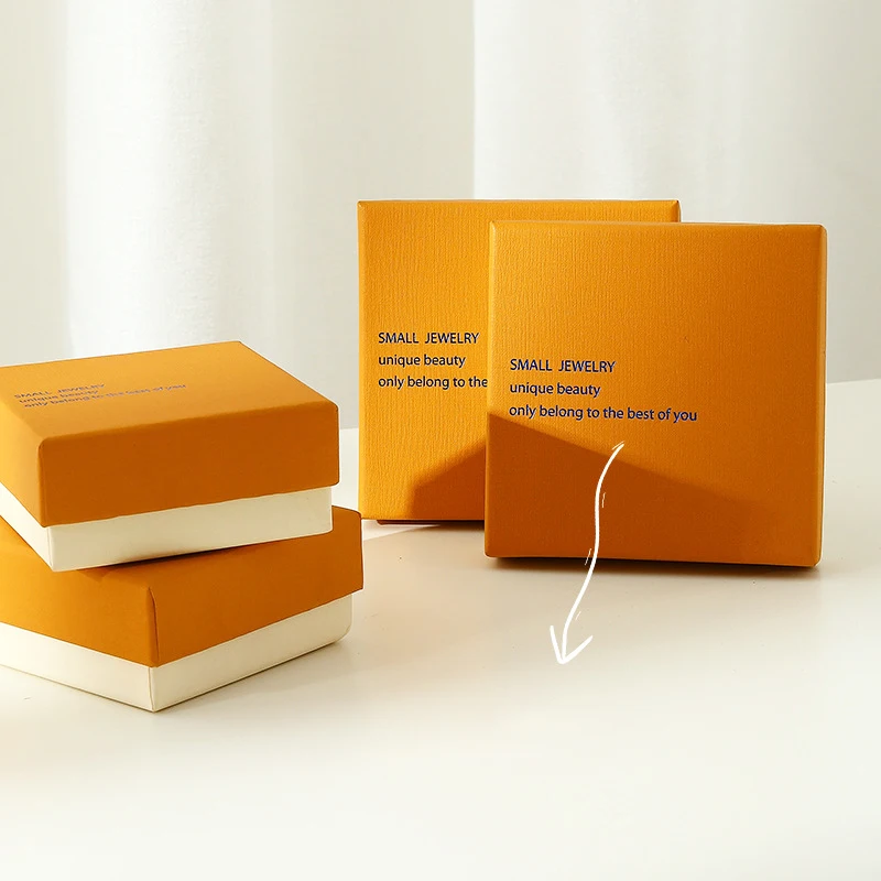 gyűrűs fülbevaló nyaklánc karkötő vastagabb papír ékszerdoboz orgabizer kiváló minőségű narancssárga ajándék ékszer csomagoló doboz nagykereskedelem