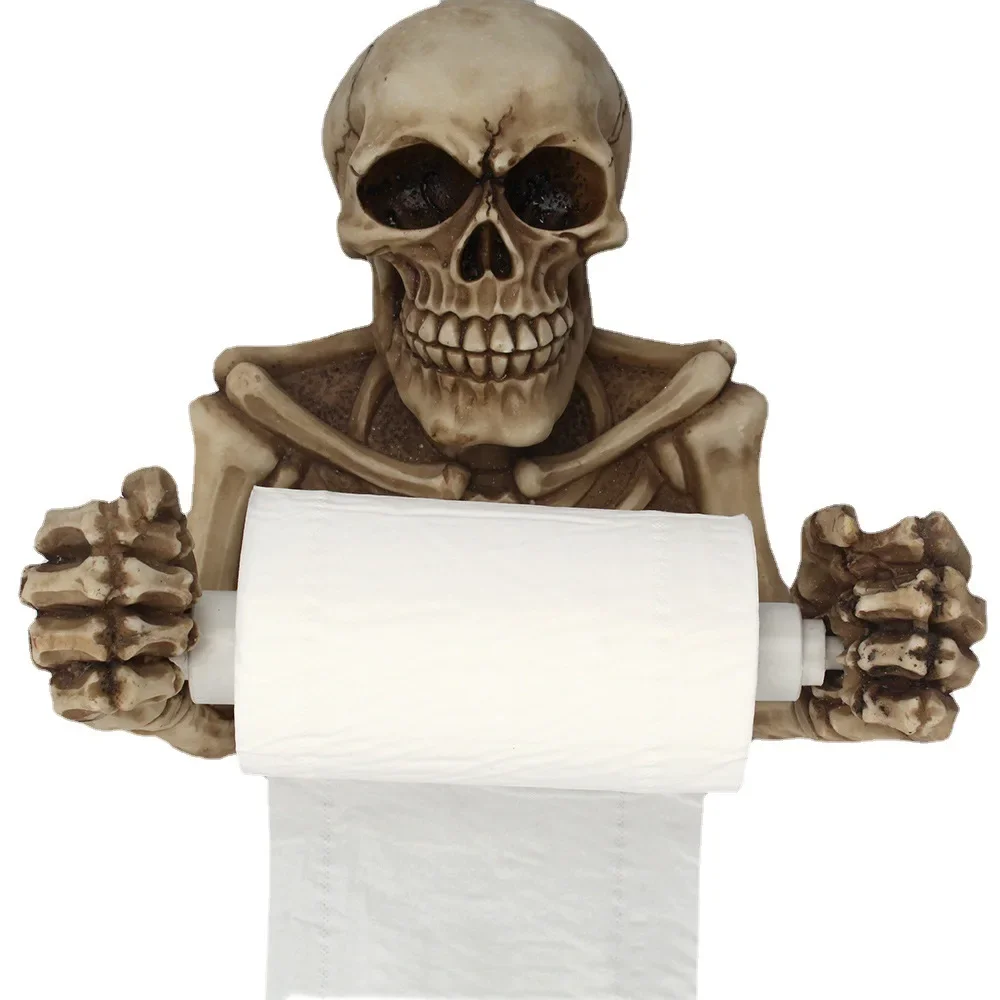 Halloween klasszikus falra akasztott csontváz papírtörlő arc elszívó gyanta papírtekercs tartó nappali fürdőszoba hálószoba dekoráció