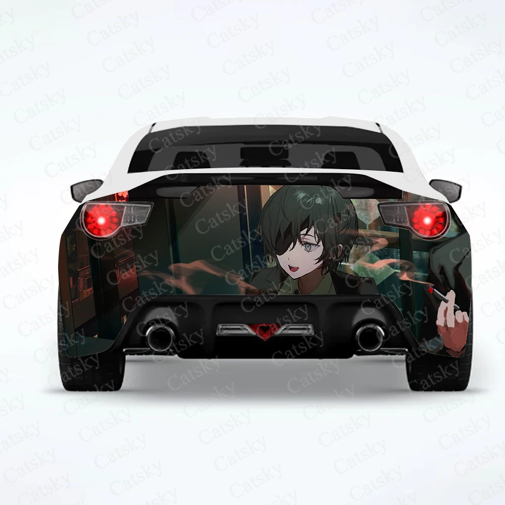 Himeno Anime Girl Car hátsó csomagolású autó matricák Autó matrica Kreatív matrica Autó karosszéria megjelenés módosítása matricák