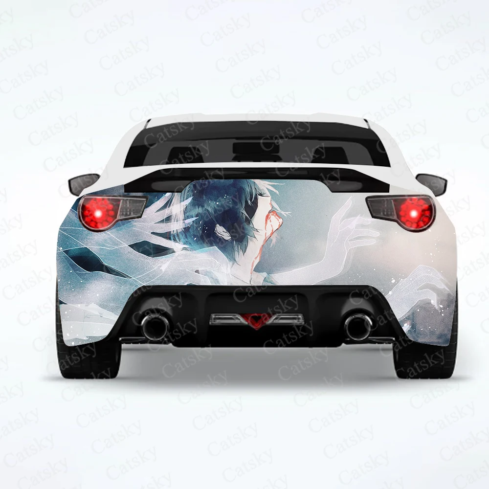 Himeno Anime Girl Car hátsó csomagolású autó matricák Autó matrica Kreatív matrica Autó karosszéria megjelenés módosítása matricák