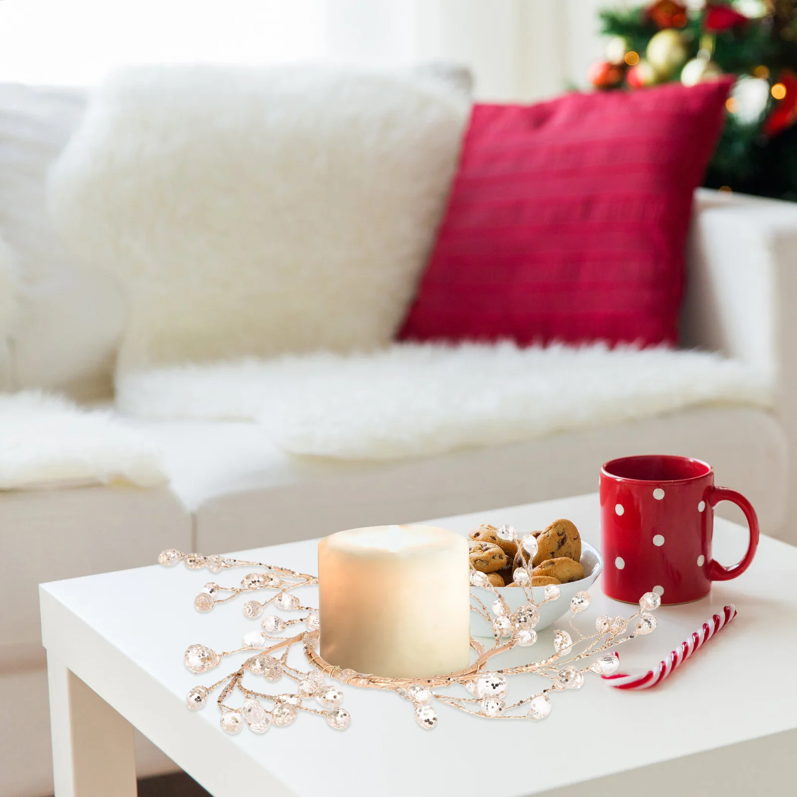 Karácsonyi kristály akril gyöngy koszorútartó koszorútartó koszorúgyűrű karácsonyi dekorációs középpont