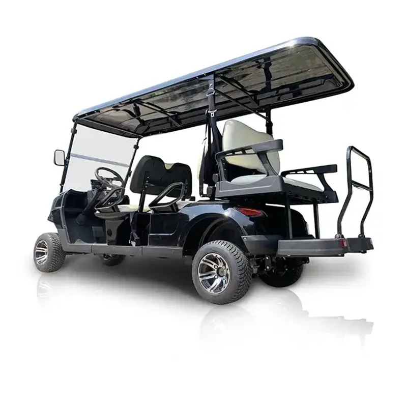 Kiváló minőségű 4KW nagy hatótávolságú intelligens elektromos golfkocsi elektromos 4 kerekű elektromos robogó esőfüggöny napernyővel Gyári ár