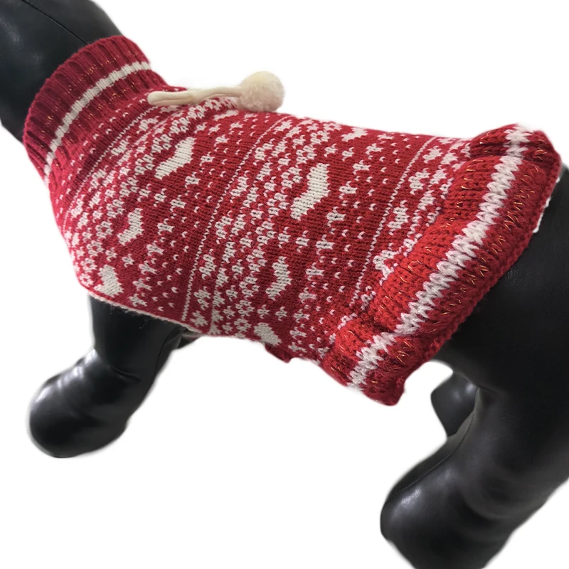 kutya garbós pulóver kötöttáru lányoknak Luxus pulóver ruha Meleg téli karácsonyi pulóverek kis, közepes kutyáknak Nő