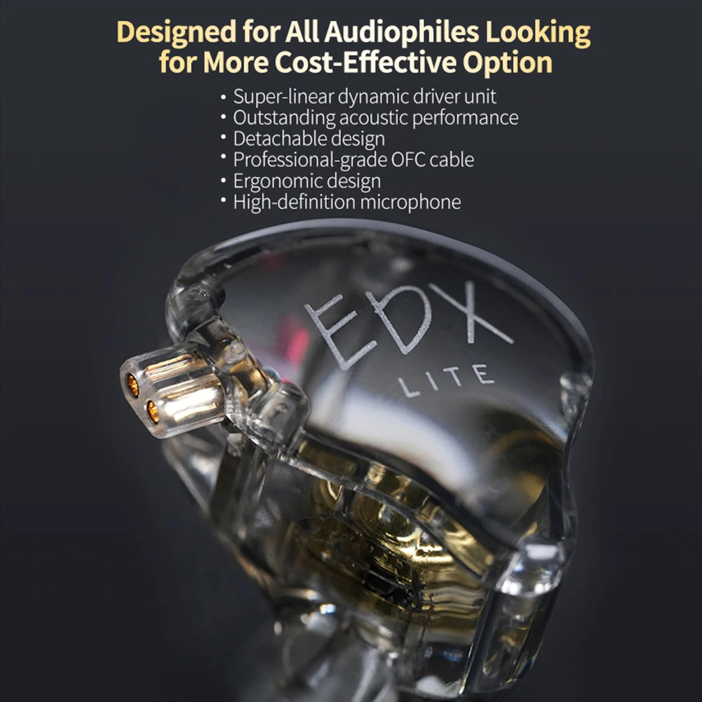 KZ EDX Lite dinamikus HiFi vezetékes fülhallgató eredeti Sport futás fülbe helyezhető fejhallgató sztereó zajszűrő zenei fülhallgató
