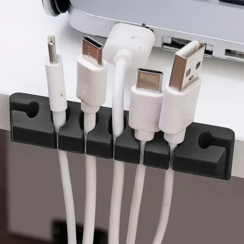  Kábelrendező Szilikon USB kábelrendező Asztal rendezett menedzsment klipek Kábeltartó egér billentyűzethez Fejhallgató vezetékes szervező