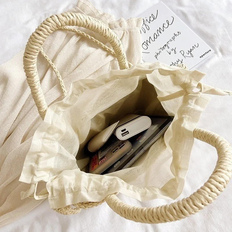 Kézi négyzet alakú rattan női táska fűfű szőtt táska Kézzel szőtt ajándék Női táska ajándékkosár Gyöngy díszdoboz