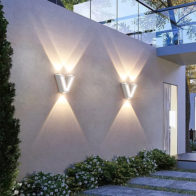 Kültéri fali lámpa vízálló IP65 LED udvari terasz erkély lámpa kerti folyosó Villa tájkép gyep lámpák AC85-265V