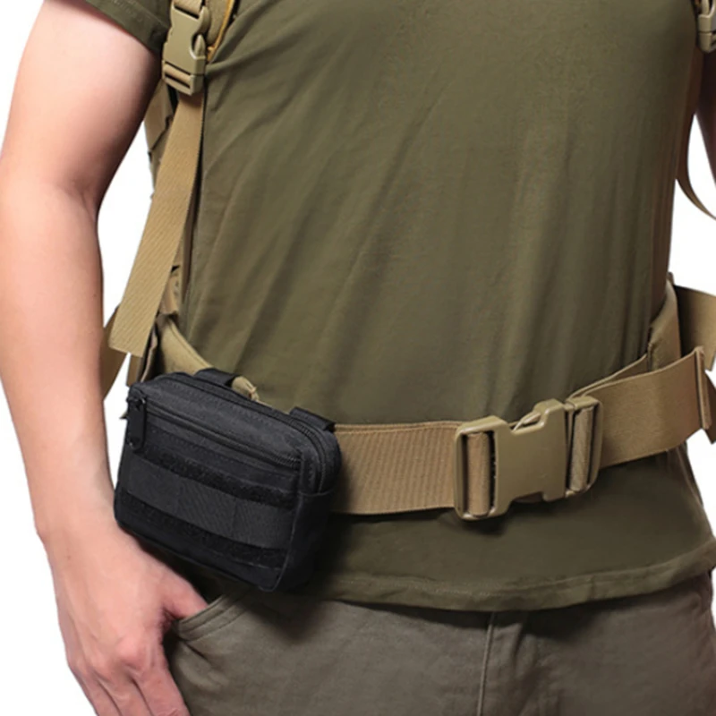 Kültéri Sundries táska Kétrétegű katonai csomag Férfi deréktasak Fanny Pack Camping vadászati kiegészítők Használati táska Mobil táska