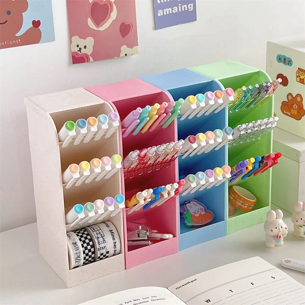 Macaron Color 4 rács ferde beillesztés asztali szervező tolltartó ceruza sminkkefe tároló doboz iskolai írószerek