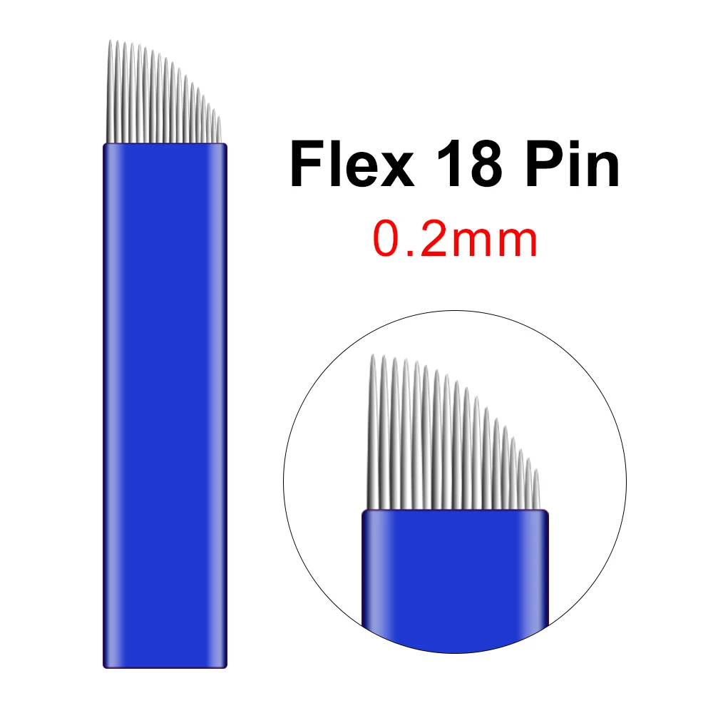 Microblading tűpengék Flex U 12 14 16 18 21 F tűs szemöldök ívelt alakú ajakpenge mikroblading tartós smink kézi toll