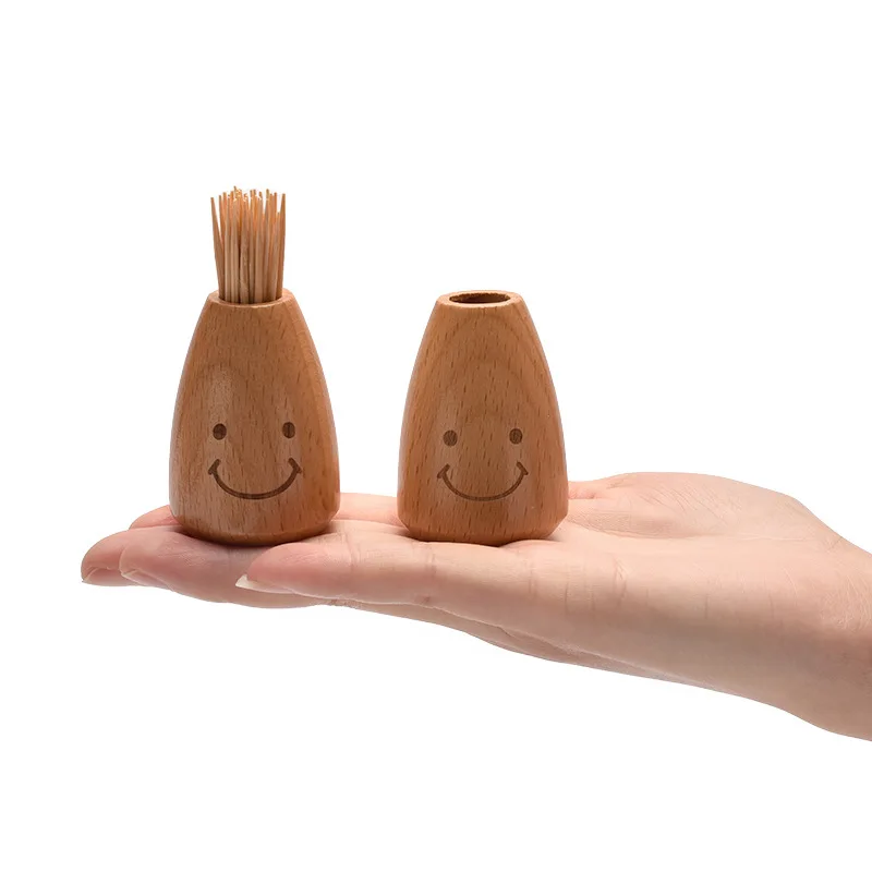 Mini fogpiszkáló tartó fogpiszkáló vödör hordozható fogpiszkáló üveg kreatív fa fogpiszkáló palack fogpiszkáló adagoló
