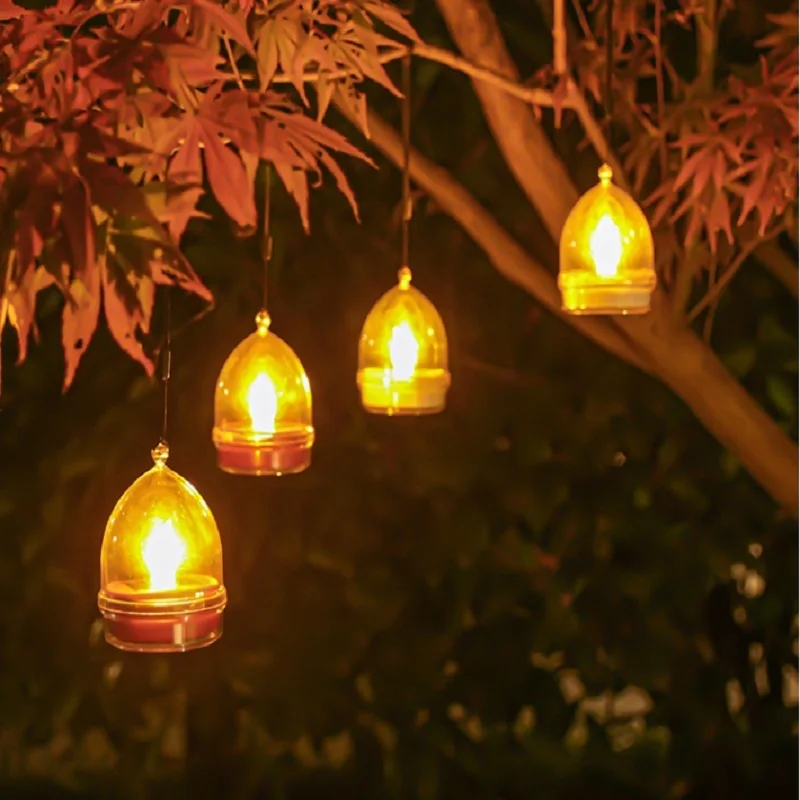 Napelemes gyertyafények Kültéri terasz lámpák Villa kert táj dekoráció vízálló gyertya kemping Környezeti fények
