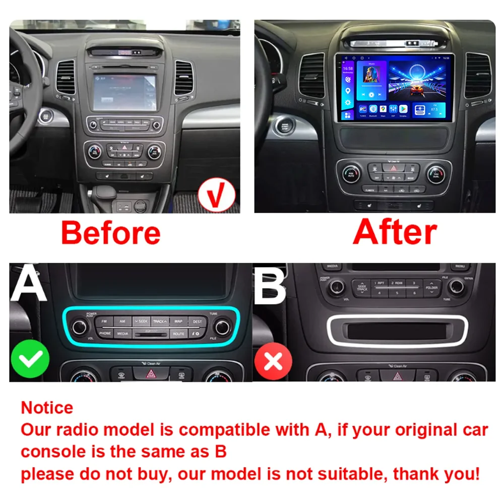 NAVISTART 2K 2000*1200 autórádió Kia Sorento 2 II XM 2012-2021 Android Auto Carplay DSP RDS GPS navigáció Nincs DVD-lejátszó