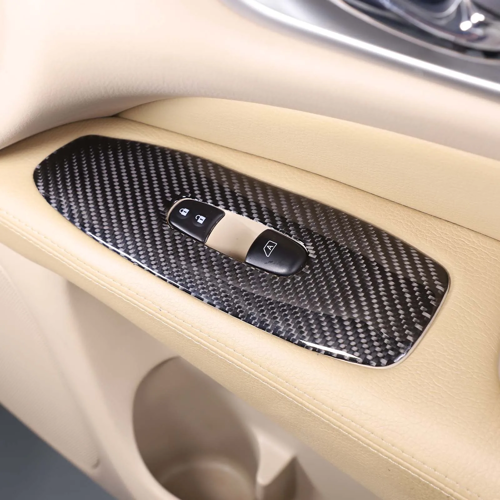 Nissan Pathfinder 2013-2018 autóüvegemelő kapcsolópanelhez dekoratív keret matrica puha szénszálas belső kiegészítők