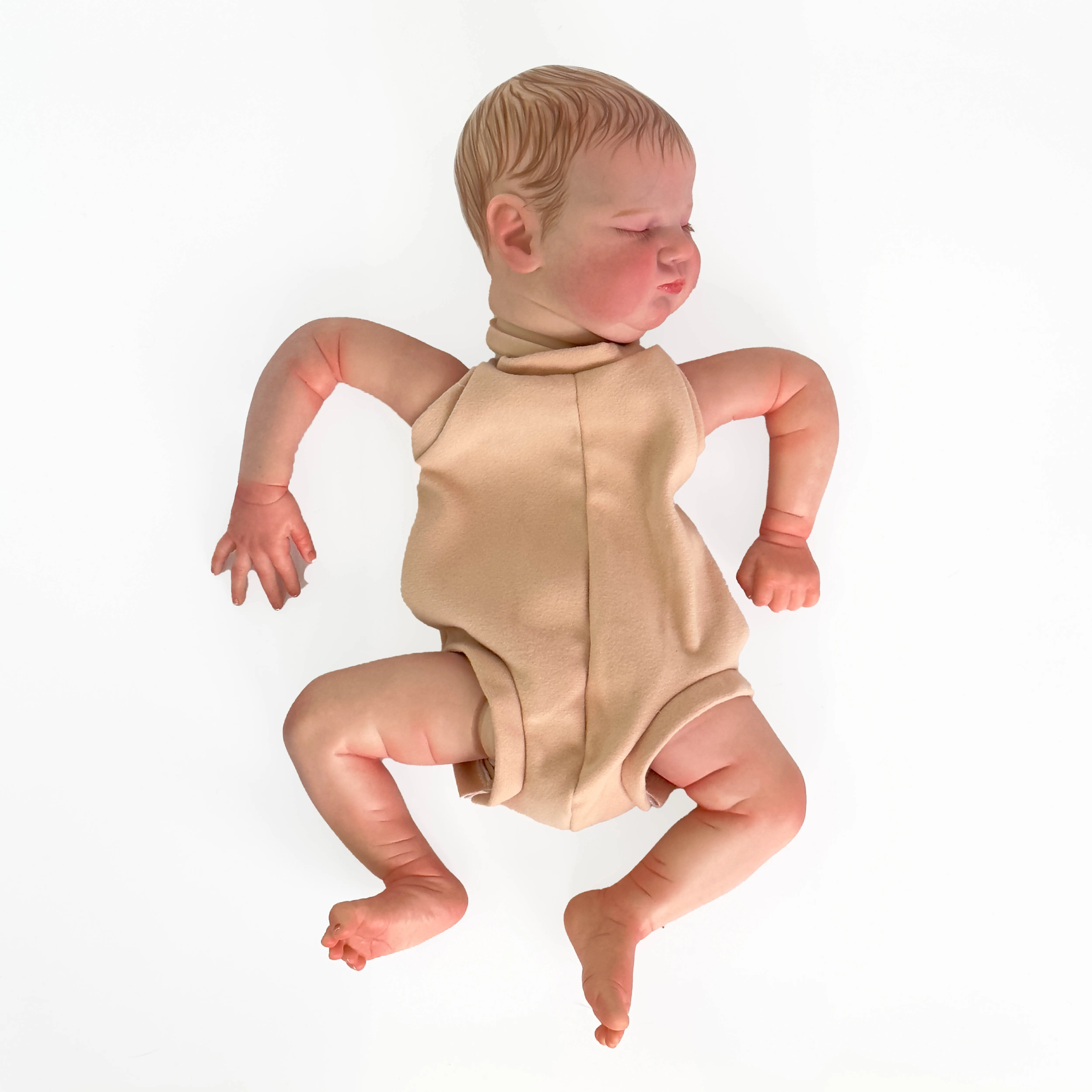 NPK 19inch újszülött baba újjászületett baba készlet Baby Quinlyn élethű puha tapintású már festett befejezetlen baba alkatrészek