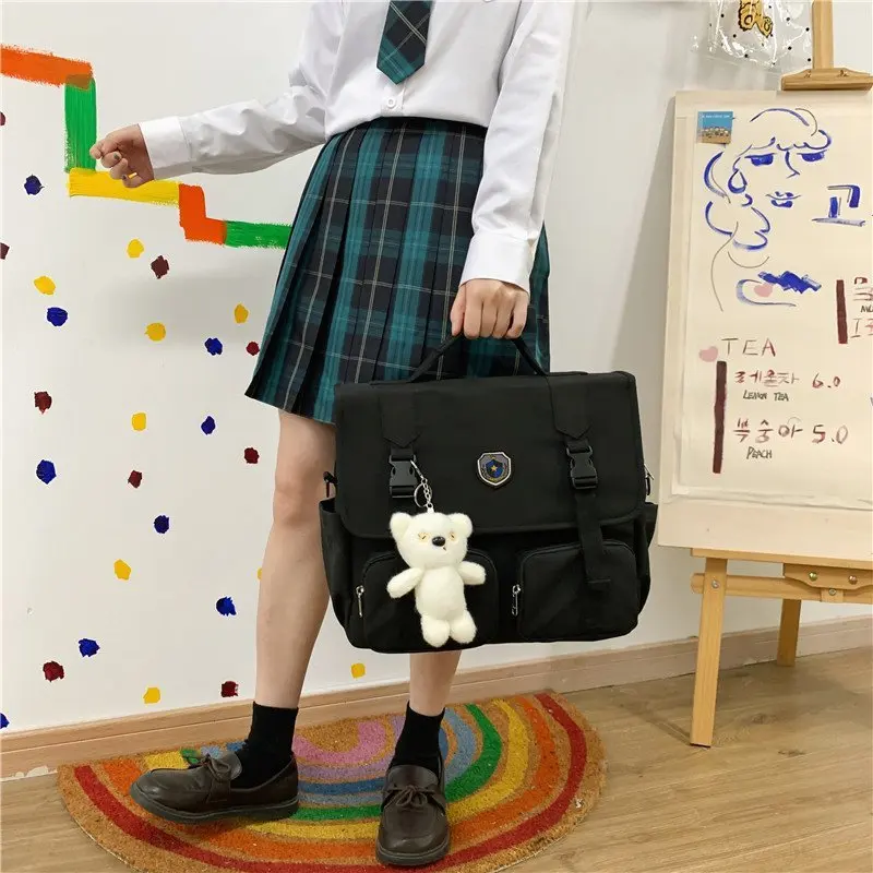 Nylon vízálló crossbody táskák nőknek Nagy kapacitású hátizsák Harajuku lányok JK egyenruha kézitáskák Tini Messenge iskolatáskák