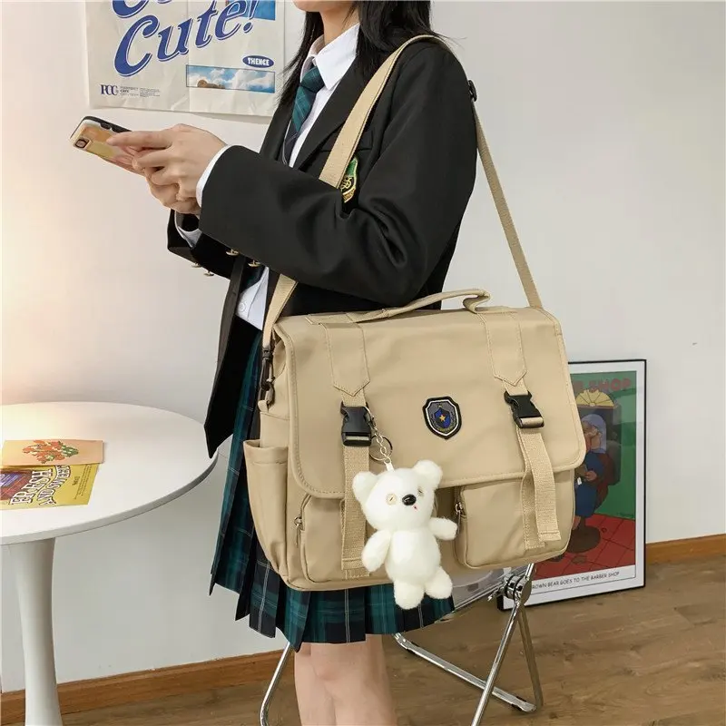Nylon vízálló crossbody táskák nőknek Nagy kapacitású hátizsák Harajuku lányok JK egyenruha kézitáskák Tini Messenge iskolatáskák